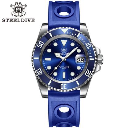 SD1953 STEELDIVE Brand Ceramic Bezel 41mm Steeldive 30ATM Water Resistant NH35 Automatic Mens Dive Watch  with Milled Clasp