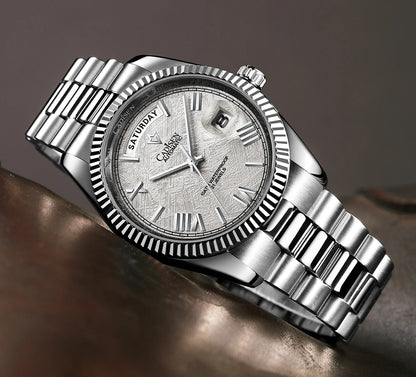 CADISEN Men's Mechanical Watches Luxury Meteorite Dial Automatic Watch For Men Week 100M Japan MIYOTA 8285 Movement Clock Man