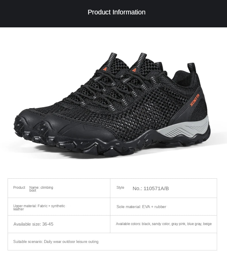 HUMTTO Hiking Shoes Men Breathable Outdoor Sports Climbing Shoes Hunting Shoes Women Trekking Sneakers Ankle Boots Tactical Shoe