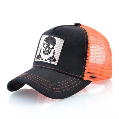 Men's Baseball Cap With Embroidery Skull Patch Snapback Hip Hop Trucker Cap Women Four Season Outdoor Breathable Visor Bone Hats