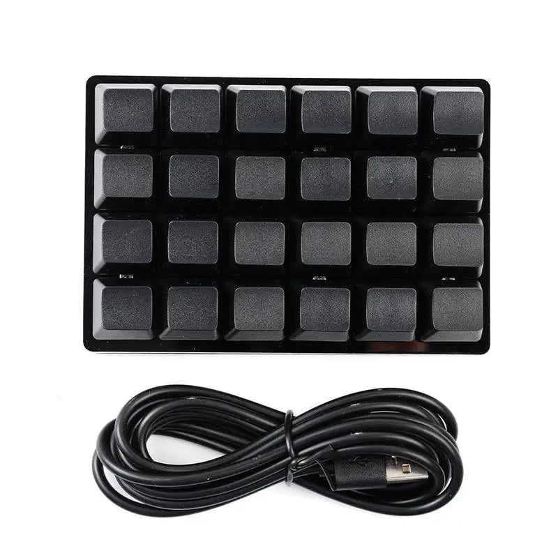 Mini-USB Custom Mechanische Tastatur mit 24 Tasten, Schwarz/Weiß, Gaming-Tastatur, Sayo-Gerät, programmierbares Shortcut-Keypad mit Makrotasten