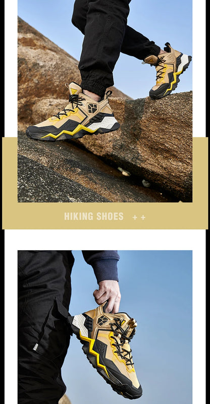 Rax Men  Waterproof Hiking Shoes Breathable Hiking Boots Outdoor Trekking Boots Sports Sneakers Tactical Shoes