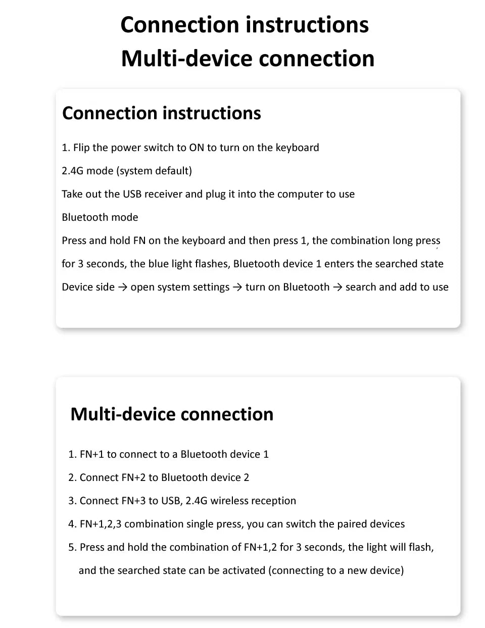 Combo tastiera e mouse wireless Bluetooth 5.0 2.4G - Set mini multimediale per laptop, PC, TV, iPad, Macbook e Android