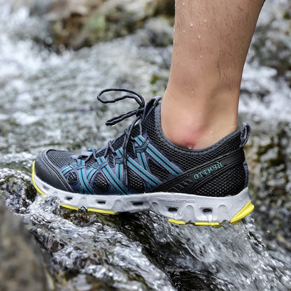 HUMTTO Zapatillas de río para hombre, calzado outdoor de trekking y vadeo, zapatos acuáticos de malla transpirable, secado rápido, tobillo para mujer, zapatillas acuáticas antideslizantes