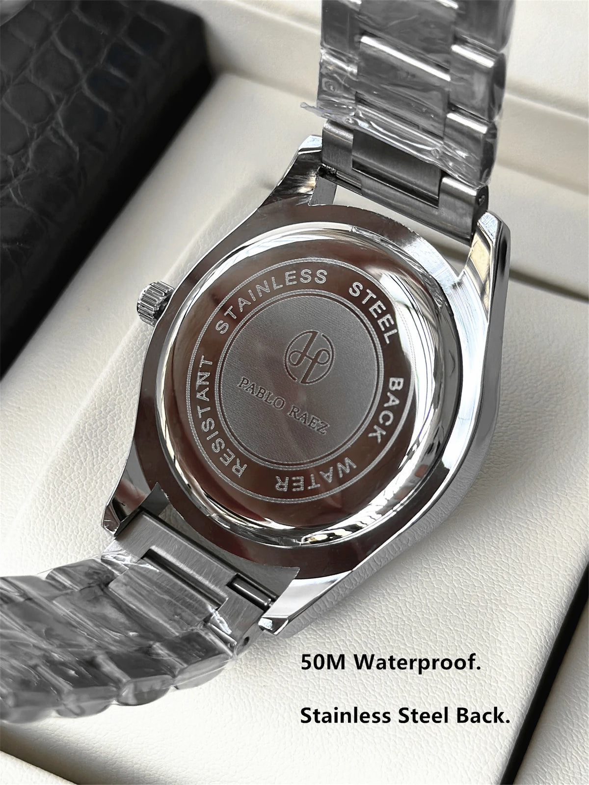 PABLO RAEZ Real Photos Brand Luxury Men's Watches Waterproof Luminous Date Watch Stainless Steel Fashion Quartz Man Wristwatch