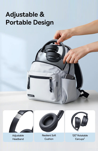 Cuffie over-ear wireless Bluetooth 5.3 Baseus – Driver HiFi da 40mm, autonomia di 70H, headset pieghevole con audio spaziale