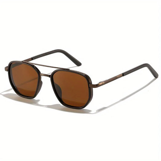 2026 New Unisex Vintage Polarized Sunglasses, Square Frame Composite Metal Hinge, Fashion Accessory for Outdoor Activities