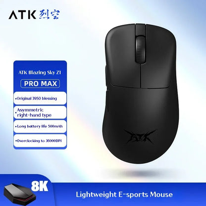ATK Z1 Pro Max Ultra безжична геймърска мишка с персонализирани крачета, PAW3950, Ultra Smart Speed Wireless, 8k честота на отчитане, 0.39ms ниска латентност