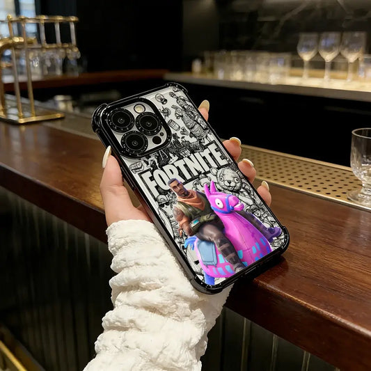 Battle Royale Fortnite Plating Phone Case For iPhone 17 17e 16e 16 15 14 13 12 11 Pro Max X XR XSMax 7 8 Mini Air Plus Airbag