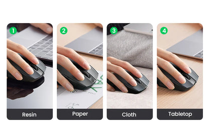 UGREEN Wireless Mouse Bluetooth 5.0 Mouse Ergonomic 4000DPI 6 Mute Buttons Mouse For MacBook Tablet Laptops Computer PC 2.4G Mice