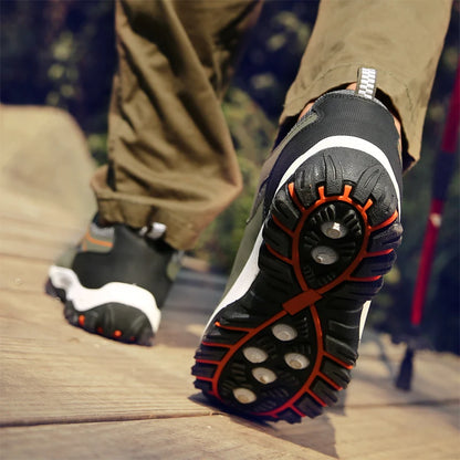 Sapatos casuais em pele para homem, ténis leves de caminhada para primavera, outono e inverno