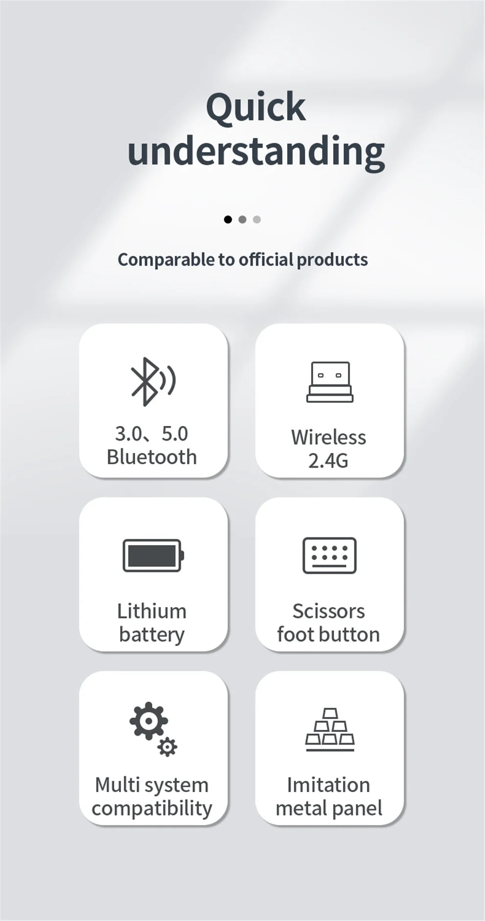 JOMAA Bluetooth & 2.4G USB Keyboard and Mouse Set for Laptop Computer iPad Rechargeable Wireless Keyboard and Mouse Combo Silent