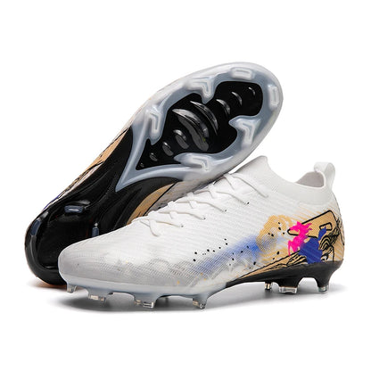 Nouvelles chaussures de football pour hommes, ultralégères, crampons longs FG, chaussures d'entraînement, chaussures de football antidérapantes pour l'extérieur, livraison directe