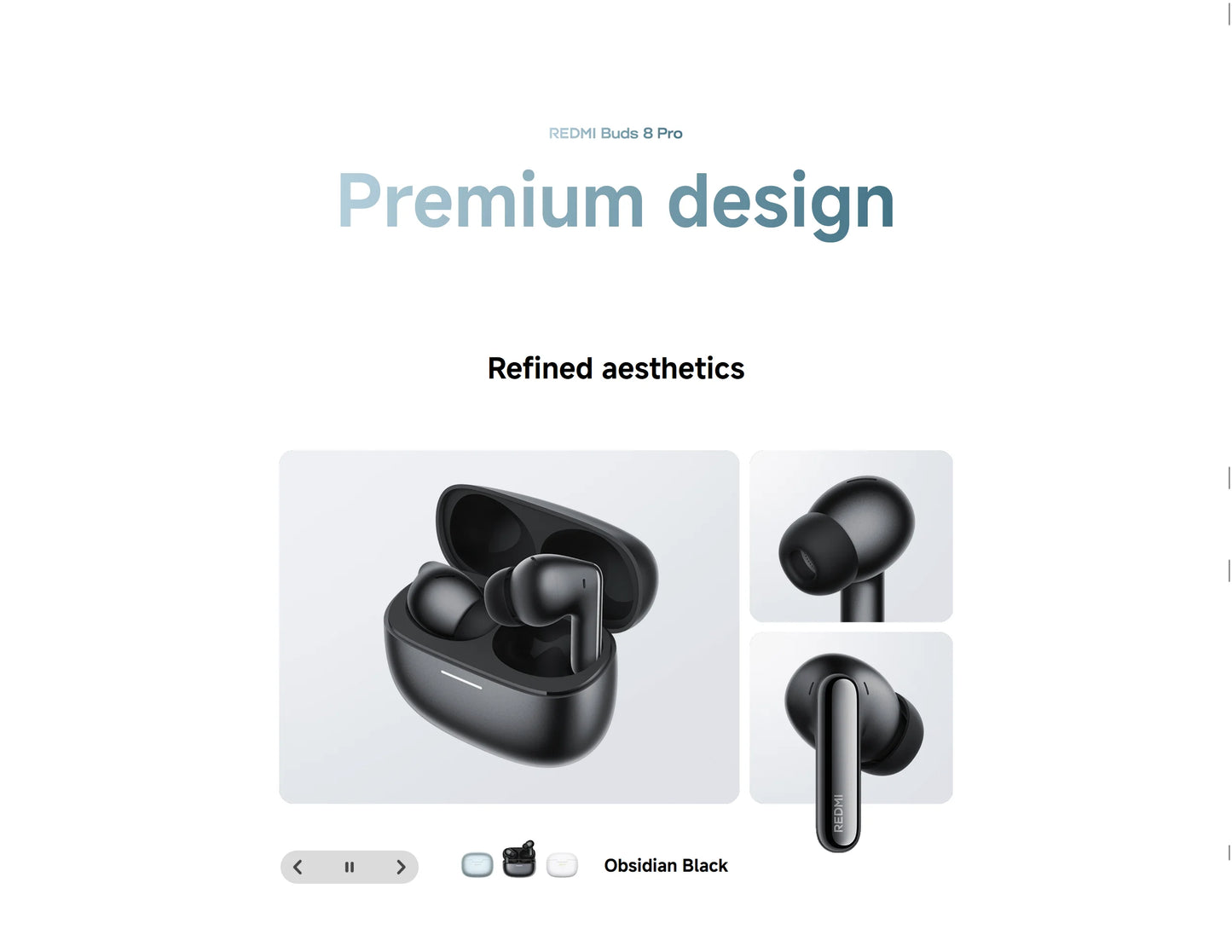 Xiaomi Redmi Buds 8 Pro Bluetooth 5.4 Wireless Earbuds – 55dB Active Noise Cancelling Earbuds with LDAC Audio, 35H Battery Life & AI Call Noise Reduction