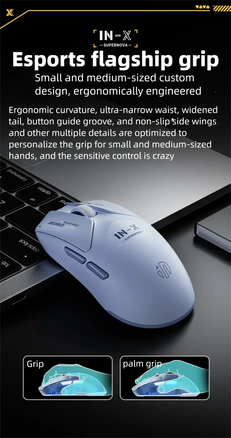 INPHIC INX SE Lightweight Wireless Gaming Mouse 12800DPI Flagship Touch 1000HZ Wireless Mouse Suitable for Desktop Laptops