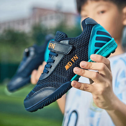 Stylish and Comfortable Boys' and Girls' Training Game Sneakers for Indoor and Outdoor Lawn, Youth Student Soccer Shoes Sizes 29-39