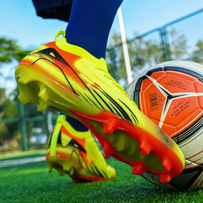 Chaussures de Football professionnelles à fond FG pour hommes, chaussures d'entraînement confortables et durables pour adultes, chaussures de Football à lacets pour adolescents