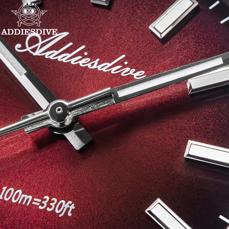 Reloj para hombre ADDIESDIVE AD2073, cristal de zafiro, 36mm, VH31, esfera sunburst, cuarzo, 10Bar, impermeable para buceo, luminoso
