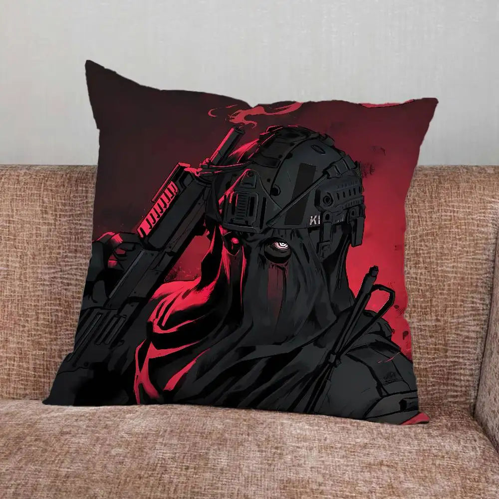 C-Cod C-Call of Duty Simon Ghost Riley Pillow Case For Home Bedroom Car Office Decoration Living Room Sofa Cushion Cover