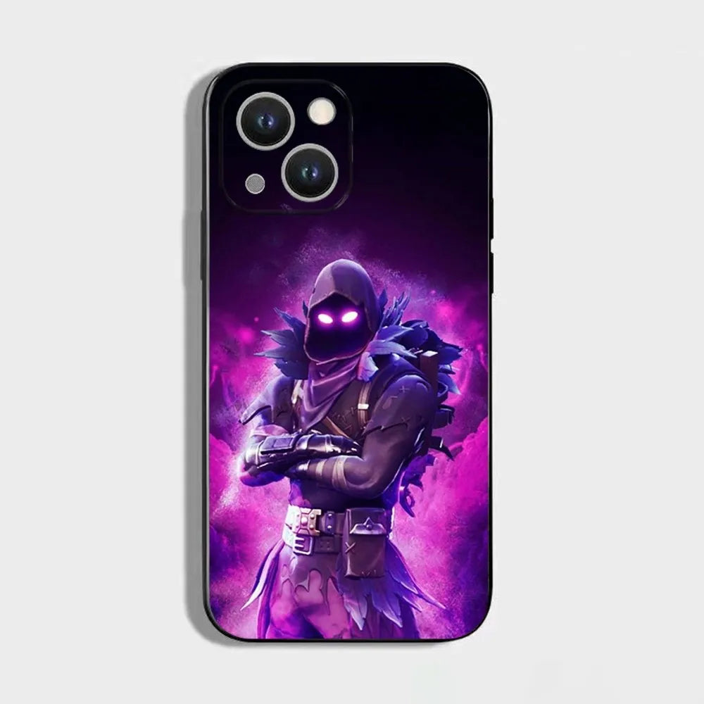 R-Royales F-Fortnites Phone Case For iPhone 16,15,14,13,12,11 Plus, Pro Max, XS, X, XR, SE, Mini, 8, 7, Soft Silicone Black Cover