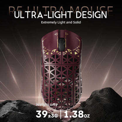 ATTACK SHARK R5 Ultra bežični gaming miš od karbonskih vlakana, gaming senzor PixArt PAW3950MAX, 42000DPI, 8000Hz, MCU Nordic 52840