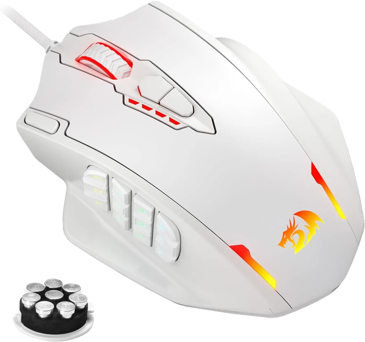 Rato Gaming com Fio USB Redragon M908 RGB com Retroiluminação LED, 18 Botões Programáveis e 12400 DPI