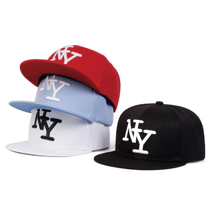 Boné unissexo de beisebol ajustável com bordado de letras, estilo hip-hop, casual, para exterior, primavera/outono, com proteção solar