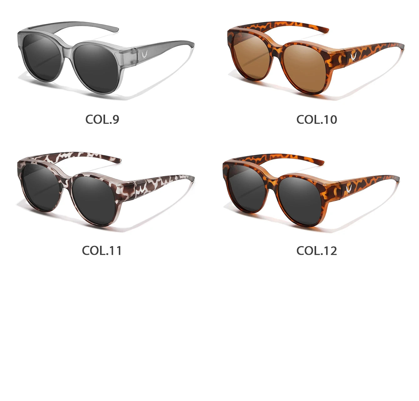 Over Glasses with Box Cover Over Myopia Eyeglasses Unisex Round Shades with UV protection Outdoor Sports Fishing Hiking Cycling