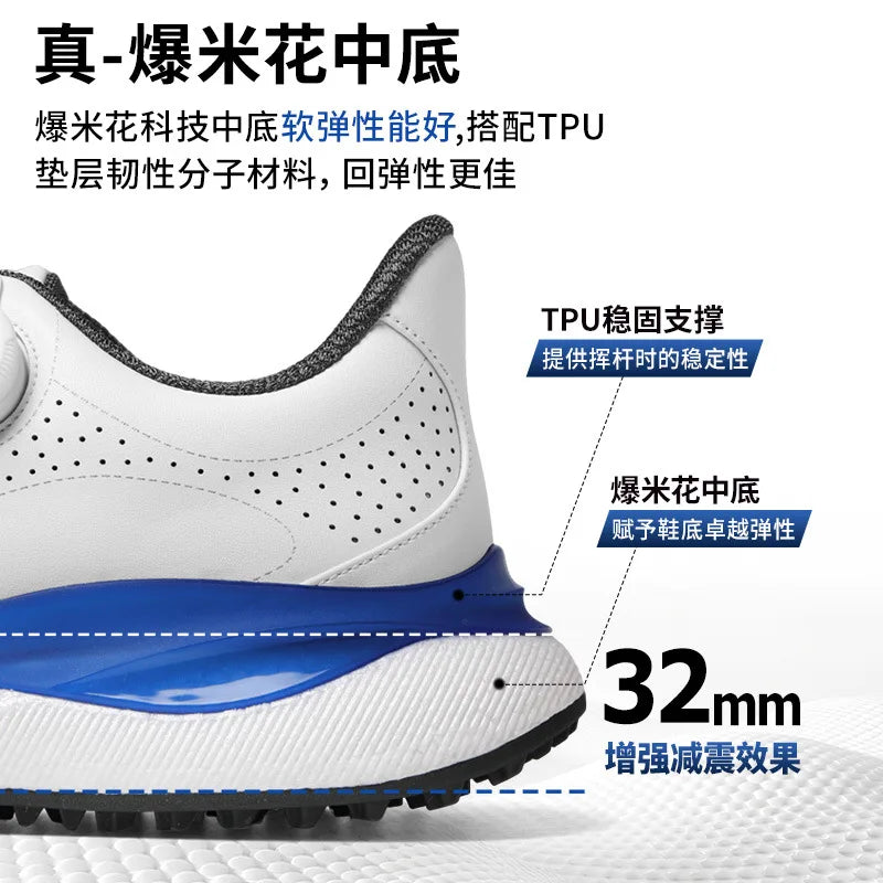 PGM muške sportske tenisice za golf Super Soft Popcorn midsole Knob Lace, protuklizne, prozračne golf cipele