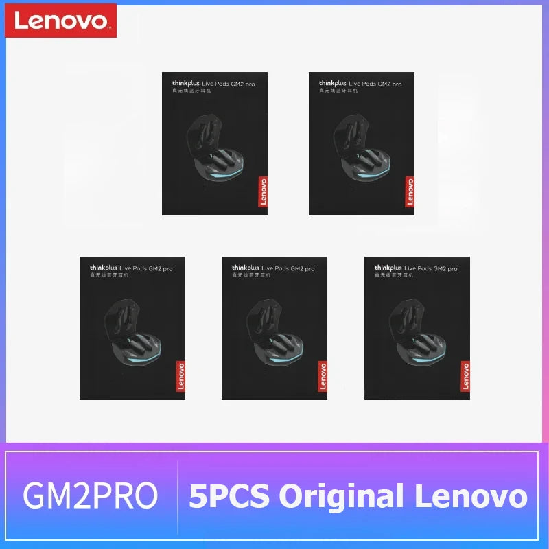Auriculares inalámbricos Lenovo GM2 Pro TWS Bluetooth 5.3 – Auriculares HD con control táctil y micrófono, auriculares deportivos impermeables