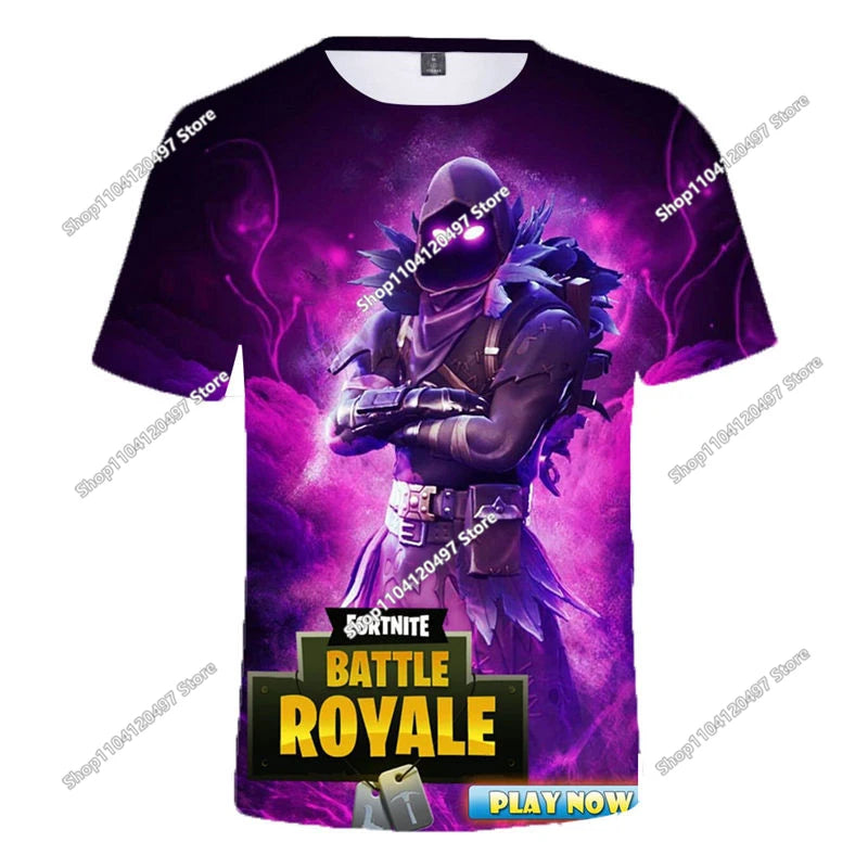 Тениска Fortnite за мъже Shoot Game Battle Hero, тениска Victory Royale, облекло за деца, тениски за момчета и момичета на възраст 2-14 години