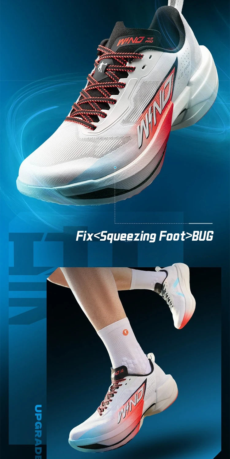 QIAODAN WIND 4PRO Carbon Plate Marathon Shoes for Men, Professional Racing Sneakers 2026, Breathable Running Sports Shoes QDB023262291