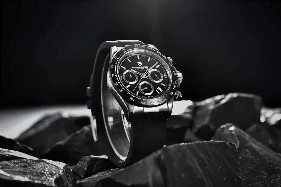 Nuevo original PAGANI DESIGN PD-1664 reloj de pulsera de lujo para hombre con movimiento de cuarzo japonés VK63, cristal de zafiro, cronógrafo impermeable dorado