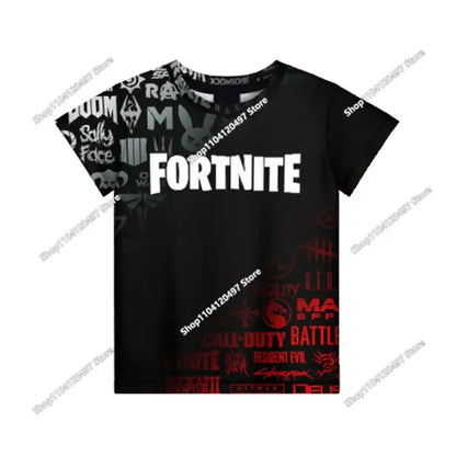 Anime Fortnite T-Shirts Girl Clothing T-Shirt Boys White Cartoon Tees Baby Summer Shirts Cute Printed Tops Costume