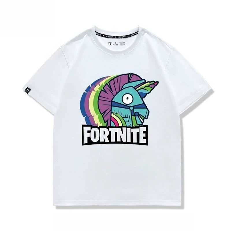 New Fortnite short-sleeved creative high-value cartoon cartoon cool printed men's and women's breathable sweat-absorbent T-shirt