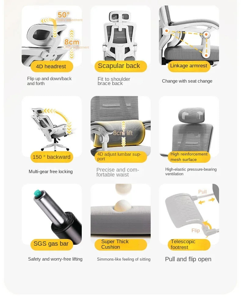 Ergonomic Mesh Office Chair with Lumbar Support, High-Back Computer Desk Chair for Adults, Comfortable Task Chair for Long Hours