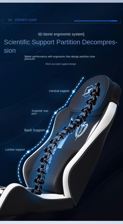 Ergonomic Gaming Chair with Latex Seat Cushion, Adjustable Backrest, Dual Headrest, 4D Pneumatic Lift, Office Computer Chair