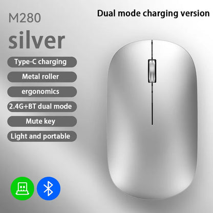 Lenovo Bluetooth Wireless Mouse 2.4G Dual Mode DPI Adjustable Type-C Rechargeable Silent Ergonomic Portable Office Mouse 2026