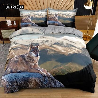Σετ κλινοσκεπασμάτων 3D Wolf σε μαύρο και λευκό, με ονειροπαγίδα και tribal έθνικ στυλ, παπλωματοθήκη για εφήβους, ενήλικες, γυναίκες και άνδρες, διακόσμηση υπνοδωματίου