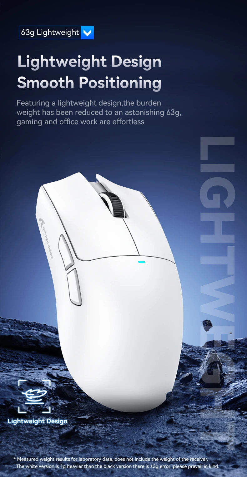 Attack Shark X11 Wireless Gaming Mouse with RGB Charging Dock, PAW3311 Sensor, 22000 DPI, Tri-Mode Bluetooth, 1000Hz Polling Rate Gaming Mouse