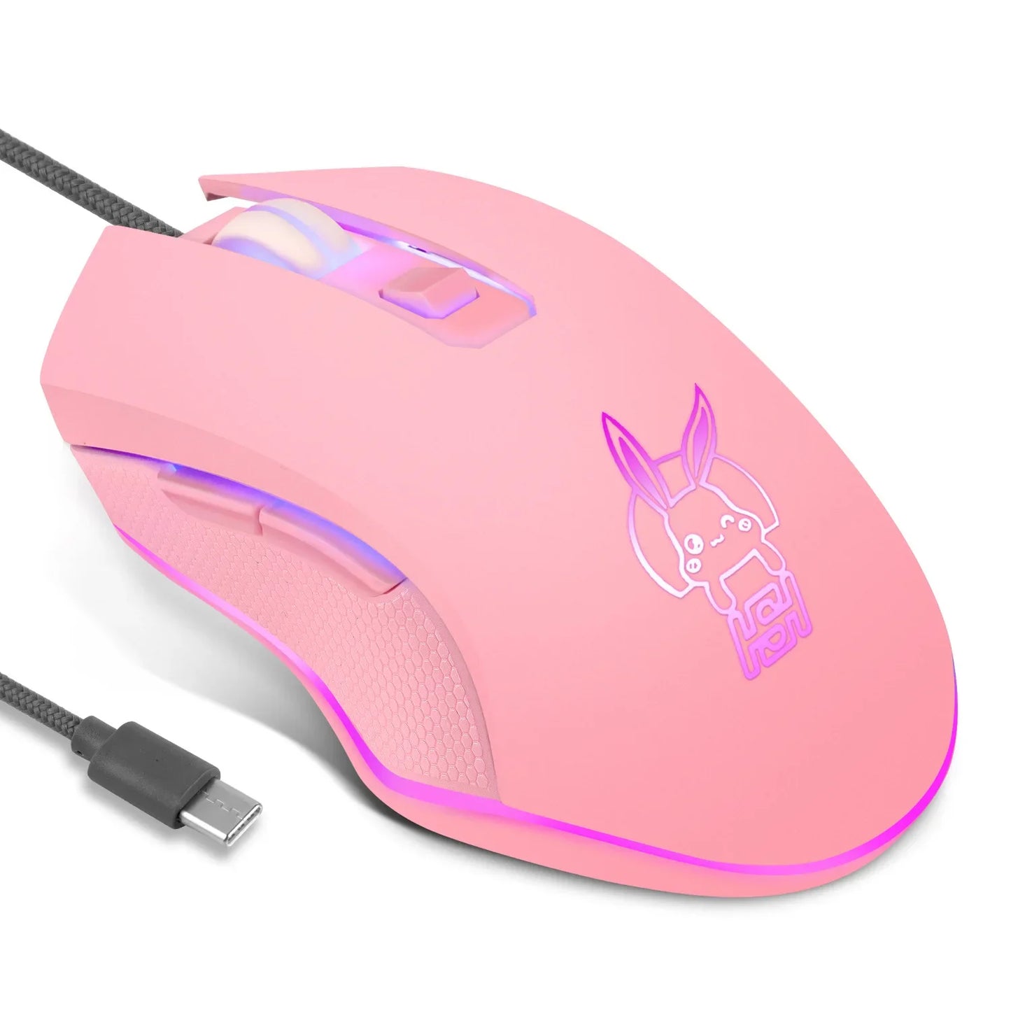 USB-C Mute Colorful Luminous Mouse for Type C Notebook Computer Gaming Mouse