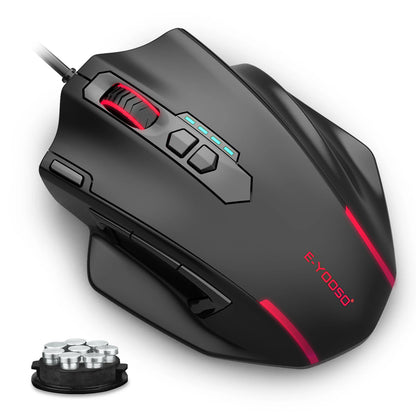 Mouse gaming cablato USB E-YOOSO X-41 Pro con retroilluminazione RGB, 12400 DPI, 11 pulsanti programmabili, mouse ergonomico per lavoro, computer, PC e laptop