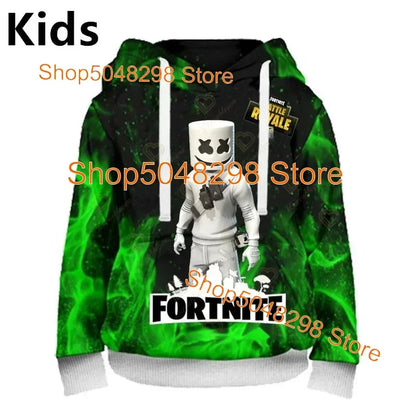 Men Women Hoodie 3D Battle Royale Print Fortnite Victory Printed Hoodies Boys Girls Hooded Streetwear Sweatshirts