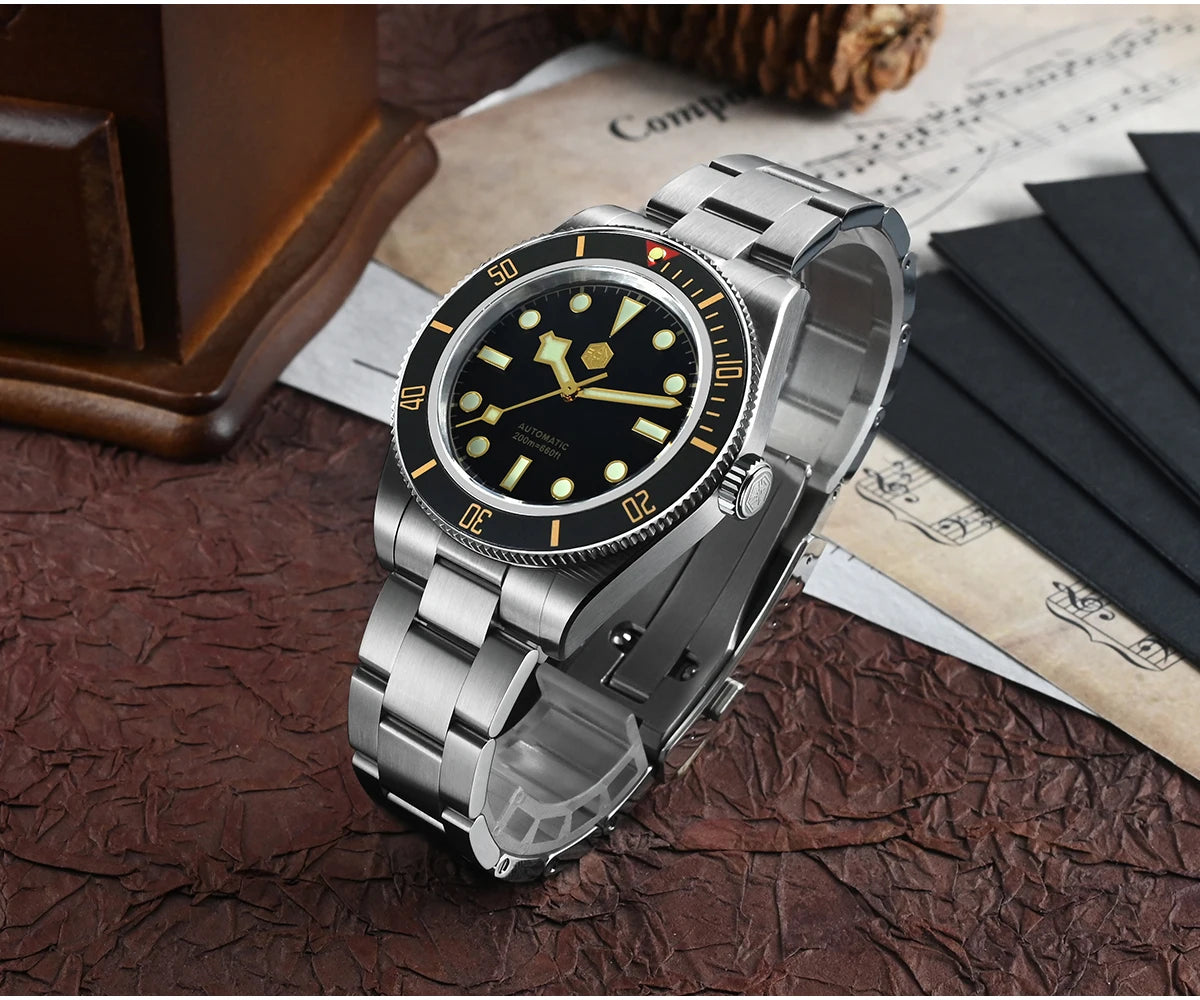 San Martin 40mm Aluminum Bezel NH35 BB58 Automatic Watches For Men Dive Wristwatch 20ATM Sapphire Luminous Reloj SN0008D