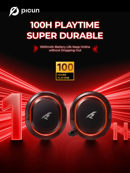 Auscultadores Gaming Sem Fios Picun G2 Bluetooth 5.3 – Som Surround 7.1, Microfone ENC, Bateria de 100H, Auscultadores de Baixa Latência para PC, PS5, PS4, Switch e Mobile