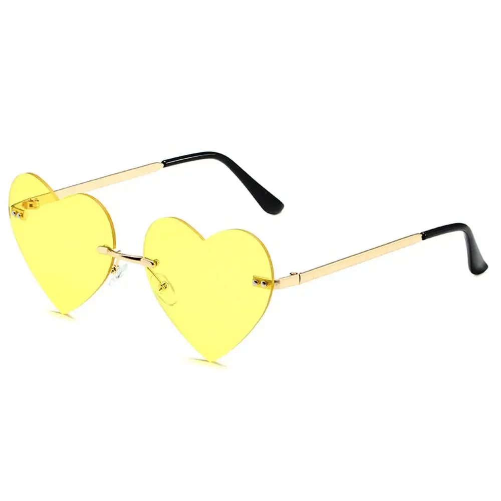 Heart-Shaped Sunglasses Heart Sun Glasses Shades Vintage 90s Glasses UV400 Protection Metal Frame Sunglasses Fancy Accessories