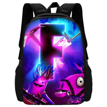 Nuovo zaino per bambini FortniteS alla moda, per ragazzi e ragazze, regalo di compleanno per studenti, borsa scuola unisex, zaino da campeggio resistente