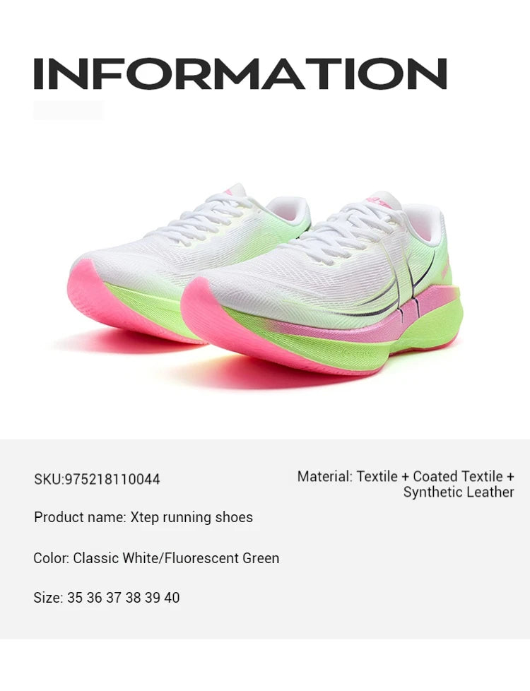 Xtep 360X 2.0 Professional Marathon Running Shoes Men's Racing Carbon Plate Shock Absorbent Sports Training Shoes 975219110035