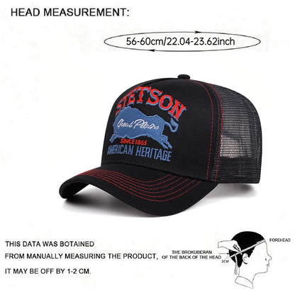 Spersonalizowana czapka z motywem nowej ciężarówki STETSON Red Bear – czapka z oddychającej siateczki, czapka w stylu hip-hopowym, do codziennego noszenia, czapka baseballowa chroniąca przed słońcem