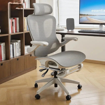 Chaise ergonomique réglable et confortable, chaise d'ordinateur, chaise de bureau, chaise de gamer, pour une utilisation sédentaire sans fatigue, avec dossier et appui-tête.